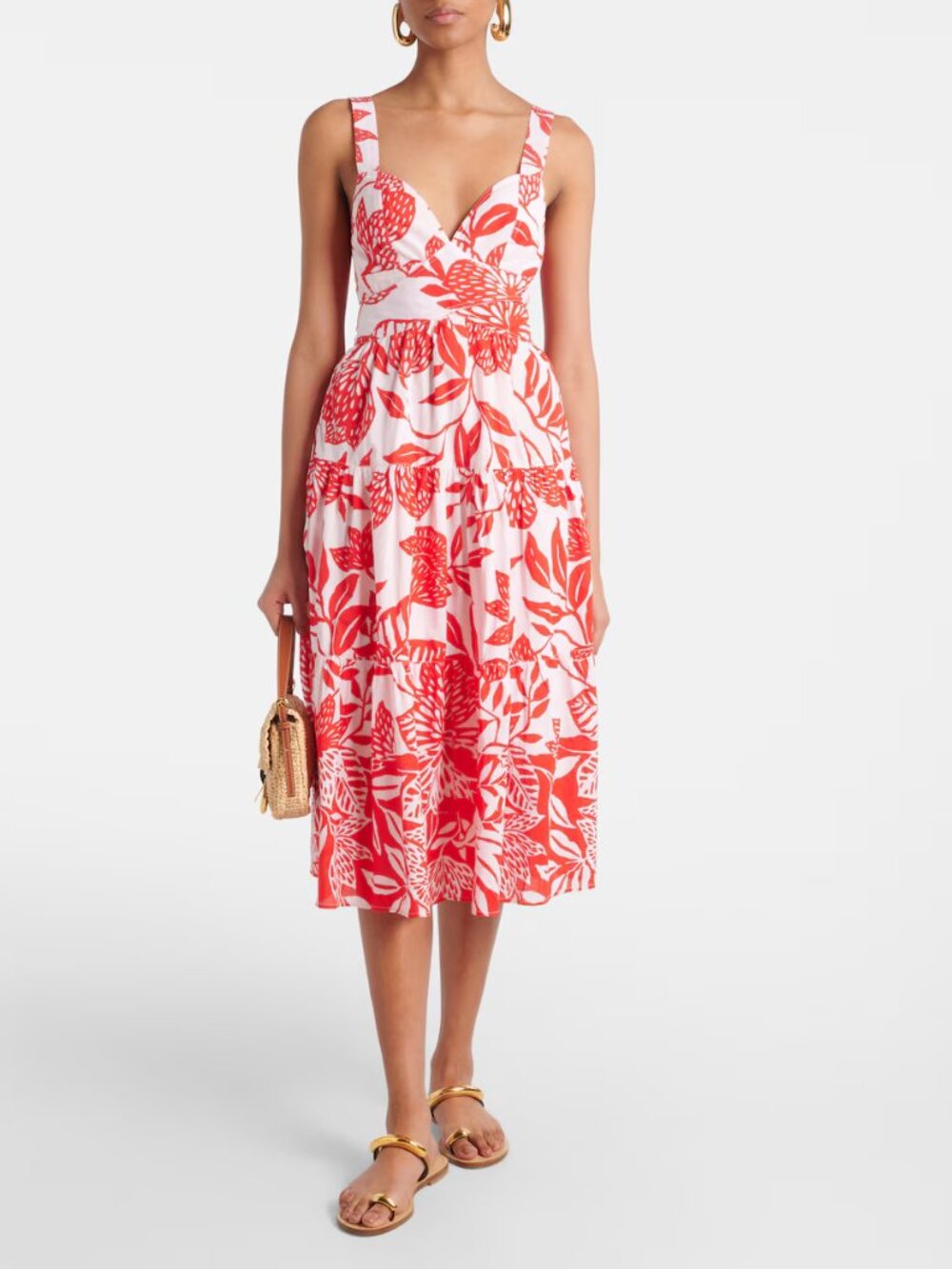 🇨🇦 Poupette St Barth Coco Floral Cotton Midi Dress